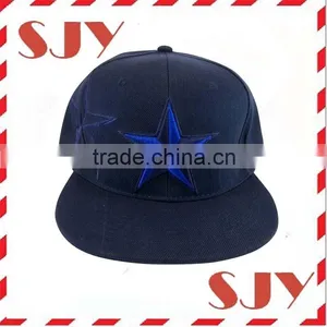 Blue Flexfit Puff Embroidery Flat Bill Baseball Cap thumbnail-1