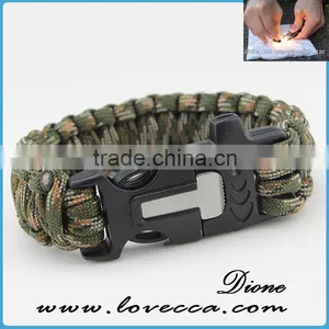 Outdoor Survival Gear Escape Paracord Bracelet With Flint / Whistle / Compass / Scraper thumbnail-4
