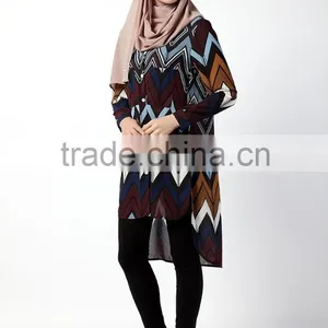 Modern Loose Chiffon Muslim Blouse Cardigan thumbnail-3