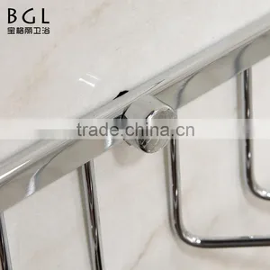 Wall Mounted Bathroom Hardware Chrome Plating Brass Hanging Corner Basket for Bathroom Storage thumbnail-4