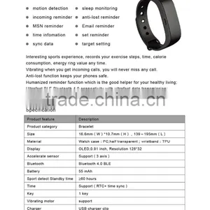 2016 Bluetooth 4.0 Bracelet, Fitness Smart Activity Tracker, Motion Detection thumbnail-6