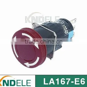 16mm Mushroom Head Emergency Stop Small Push Button Switch E6-11ZS E6-22ZS thumbnail-1