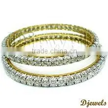 Solitaire Gold Bangles, Bangles, Solitaire Jewellery thumbnail-1