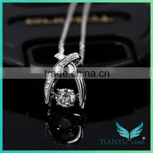Moissanite Diamond Pendant Designs, 0.5CT VVS Clarity Moissanite Diamond Pendant Set for Women thumbnail-5