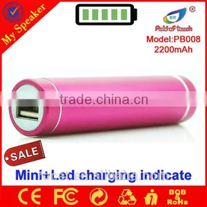 Wholesales Promotion Gift LED Charging Indicate Mobile Power Bank 2200mah thumbnail-3
