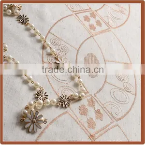 2016 Hot Sale Beautiful Polycotton Embroidery French Window Curtains Fabric thumbnail-5