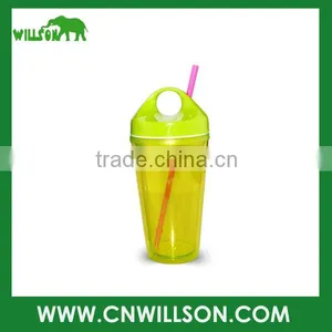 Hard Large Double Wall Plastic Cup With Lid and Straw thumbnail-5