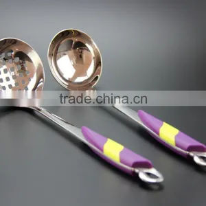 2015 HighQuality Kitchen Tools With Plastic Color Handle Kitchen Tools/Hot Pot Spoon/strainer Customizable LOGO 1PCS S26 thumbnail-2