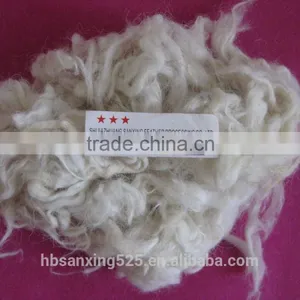 Chinese Fleece Sheep Wool, Mogolian Sheep Wool, 28-32mic&70-110mm, Raw White Color thumbnail-1