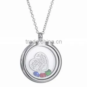 Wholesale Mothers Day Gift Rose Floral Pendant Necklace for Heart Shape Charm Necklace for Mothers Day thumbnail-1