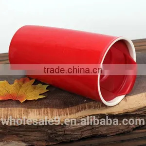 12oz Double Wall Ceramic Traveler, Ceramic Coffee Mug Tumbler thumbnail-6