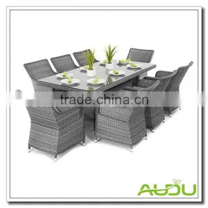 Rattan Victoria Rectangular Table and Eight Chairs thumbnail-1
