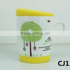 350ml Ceramic Coffee Mug Rubber Lid for Promotional thumbnail-1