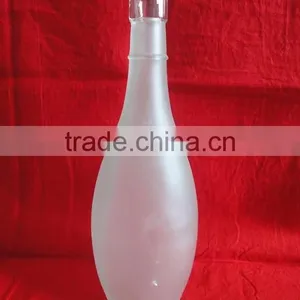 12oz Frosted Glass Wine Liquor Bottle Factory thumbnail-1