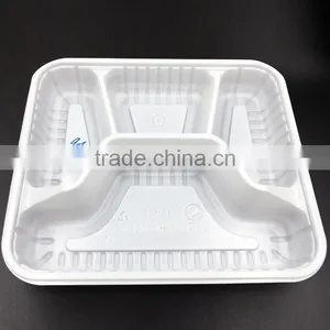 PP Four Compartment Microwave Freeze Safe Eco Friendly Disposable Bento Box thumbnail-1
