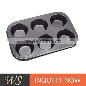 6 Cups Non-stick Carbon Steel Cupcake Mould thumbnail-1