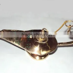 Brass Polished Engraved Decorative Aladdin Genie Lamp thumbnail-1