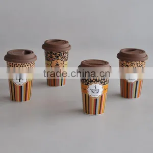 Ceramic Travel Mug With Silicone Lid,travel Mug With Silicone Cover,stoneware Travel Mug With Silicone Lid thumbnail-3