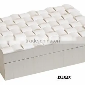 Half Round White Pattern Bone Mosaic Wooden Box Available in All Sizes and Colours thumbnail-1