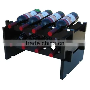 RH-H21 Wooden Stripes Supermarket Wine Rack Display Shelf thumbnail-4