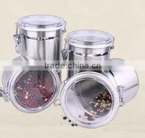 4pcs Different Size Airtight Stainless Steel Sealed Cans Sets With Plastic Lid thumbnail-1