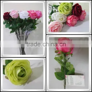 Decorative Artificial Flower Making Artificial Rose Polyester Artificial Flower thumbnail-3