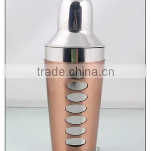 Stainless Steel Recipe Cocktail Shaker With Copper Finish thumbnail-1