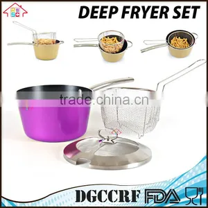 NBRSC Home Nonstick Covered Deep Fryer Aluminum Fry Pot and Basket With Stainless Steel Handle thumbnail-4