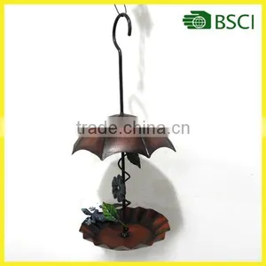 YS14806 Wall Handcraft Umbrella Birdfeeder for Garden Decoration thumbnail-1