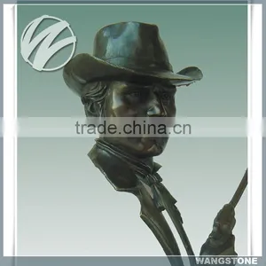 Casting Bronze Human Head Man Statue thumbnail-1
