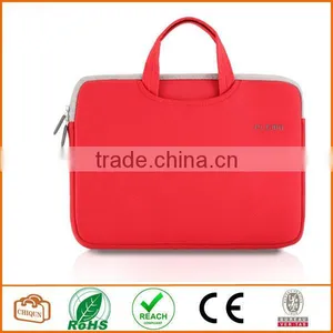 Laptop Case, PLEMO Nylon Lycra Fabric 14 Inch Laptop / Notebook Computer Case Briefcase Bag Pouch Sleeve, Red thumbnail-1