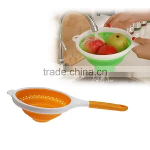 Multi-purpose Silicone Collapsible Colander , Drain Strainer , Folding Strainer thumbnail-1