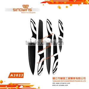 A3023 Cool Design 5pcs Stainless Steel Knife Set With Non-stick Coating thumbnail-3