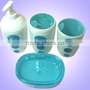 New Style Modern Design 4pcs Plastic Bathroom Accessory Set thumbnail-1