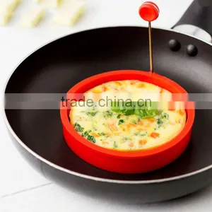 New Creative Round Shape Silicone Omelette Shaper Egg Fried Frying Pancake Cooking Mould Breakfast Essential thumbnail-1