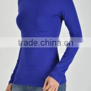 T-shirts Long Sleeve Plain Dyed Women Fashion Crew Neck Women Long Sleeve T-shirts thumbnail-3