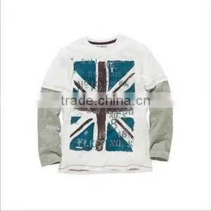Boys 100 Cotton Round Collar Long Sleeves Top thumbnail-1