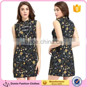 Digital Print Woman Casual One Piece In Floral Cloth Printed Dress thumbnail-1