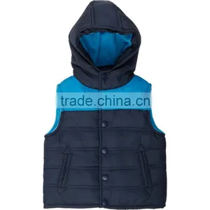 OEM Winter Padded Hooded Kids Vest thumbnail-1
