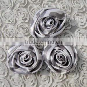 Cute Handmade Satin Fabric Flowers Satin Rose Flower thumbnail-1