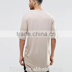 2016 Popular Men Extreme Longline Crewneck Blank T-shirt Custom thumbnail-2