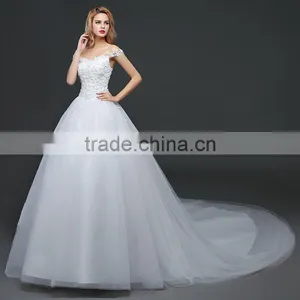 MGOO 2017 New Style Romantic Church Wedding Dress First Night Lace Ballgown Off Shoulder Bridal Vestidos thumbnail-4