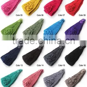 2014 Winter Wholesale Hand Knitted Headband Embroidered Ear Warmers thumbnail-1