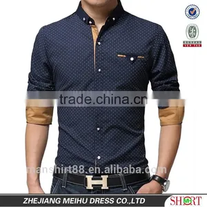 Decent Fashion Long Sleeve Contrast Color Custom Slim Fit Shirt thumbnail-1