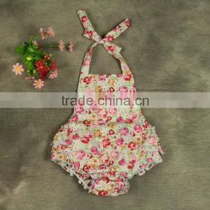 Cotton Toddler Jumpsuit Floral Printed Baby Girl's Romper thumbnail-3