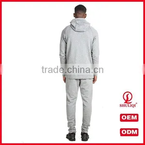 Slim Fitness Cheap Casual Tracksuits for Men Plain 100 Cotton High Collar Hoodie and Jersey Pants thumbnail-5