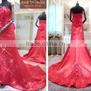Top Quality Elegant Long Train Red Wedding Dress,bridal Dress RB050 thumbnail-1
