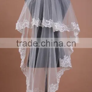 2011 New Design Beautiful Short Lace Wedding Veil thumbnail-1
