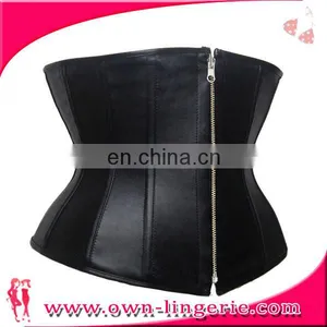 China Manufacture Zipper PU Leather Body Slimming Corset thumbnail-1