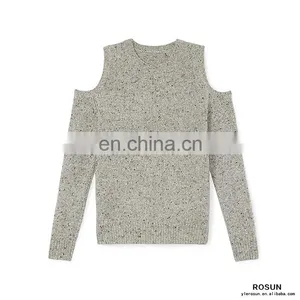 Women Newest Design Long Sleeve Pullover Off Shoulder Knitted Wear thumbnail-5